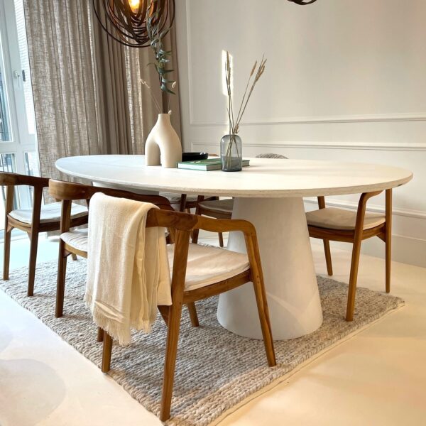 egg shape beton tafel | White - bogard 7